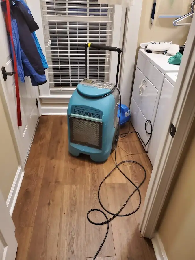 Commercial dehumidifier deployed for Flood Damage Cleanup in Hillside